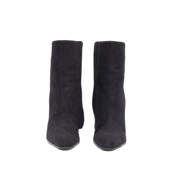 940$ BALENCIAGA Denim Ankle Hidden Side Zip Block Heel Boots Grey 37 / US 7 - Picture 8 of 14